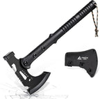Freelander Camping Axe with Sheath, Sharp Tactical Hatchet Axe with Clip and Bottle Opener, Multi-Functional Hammer Tactical Tomahawk, Survival Tomahawk Axe for Camping (Black, 15 Inch)