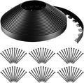 AGTEK 118FT Plastic Landscape Edging Kit 2inch Height No-Dig Garden Edging Border Lawn Edging Roll for Flower Bed Lawn Yard, Black, with 72 Anchoring Spikes