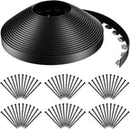 AGTEK 118FT Plastic Landscape Edging Kit 2inch Height No-Dig Garden Edging Border Lawn Edging Roll for Flower Bed Lawn Yard, Black, with 72 Anchoring Spikes