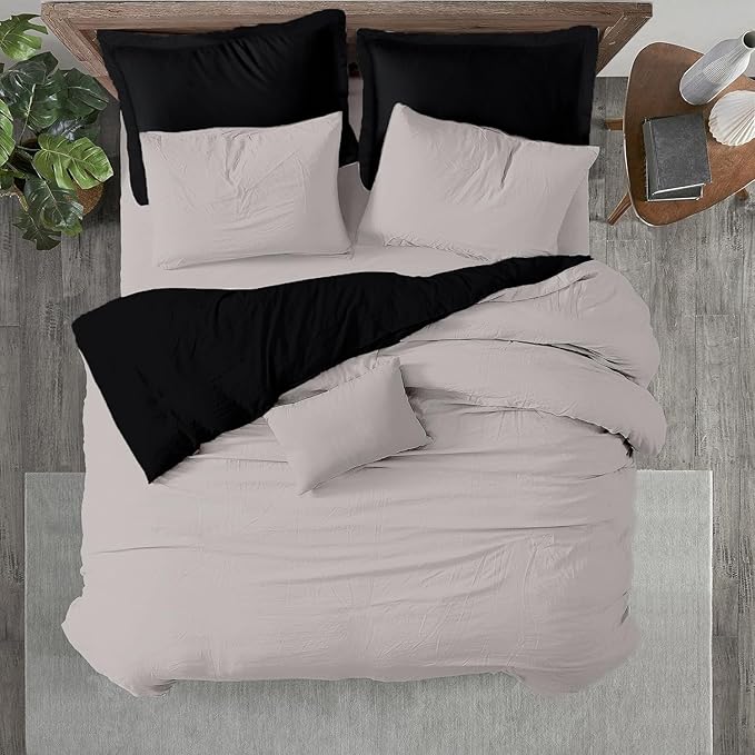Kotton Culture 1 Pc Custom Size Duvet Cover Only -100% Egyptian Cotton Sateen 600 Thread Count Ultra Soft Premium Durable Comforter Cover Zipper Closure & Corner Ties (Night's Shadow, Custom)