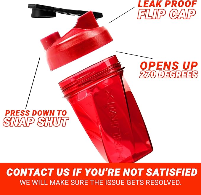 HELIMIX 1.5 Vortex Blender Shaker Bottle Holds upto 28oz | No Blending Ball or Whisk | USA Made | Portable Pre Workout Whey Protein Drink Shaker Cup | Mixes Cocktails Smoothies Shakes | Top Rack Safe