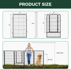 FXW Garden Fence Outdoor for The Yard – 45in(H) x 36.4ft(L) Heavy Duty Metal Animal Barrier for Dog and Rabbit, Decorative Dog Fence, 16 Panels, Black