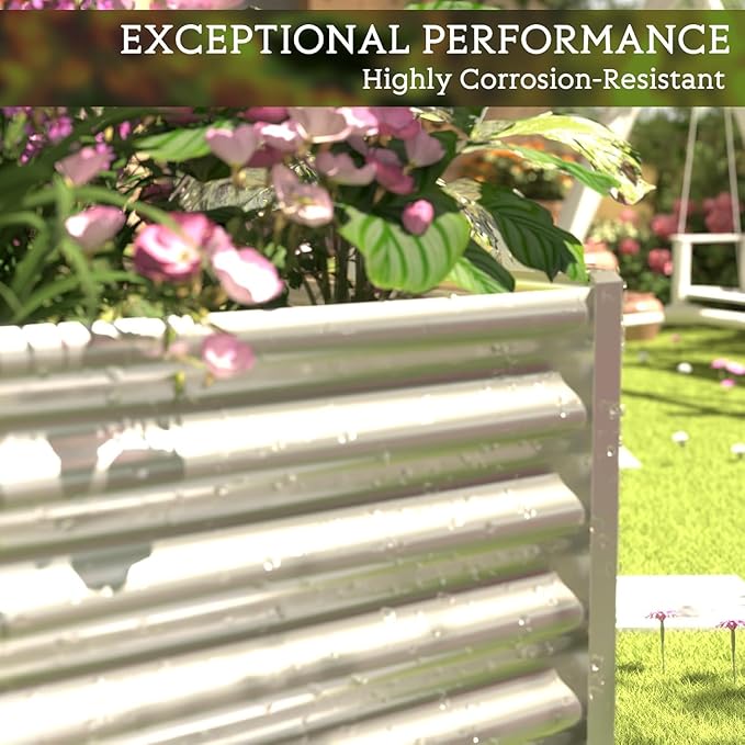 3pcs 6x3ft Galvanized Raised Garden Bed Outdoor,Above Ground Garden Bed for Vegetable,Metal Raised Beds for Flower,Steel Raised Beds for Gardening
