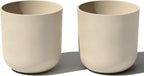 Veradek Round Lima Plastic Planter Pots for Indoor/Outdoor Garden Use, Sand Color, 5 Year Warranty