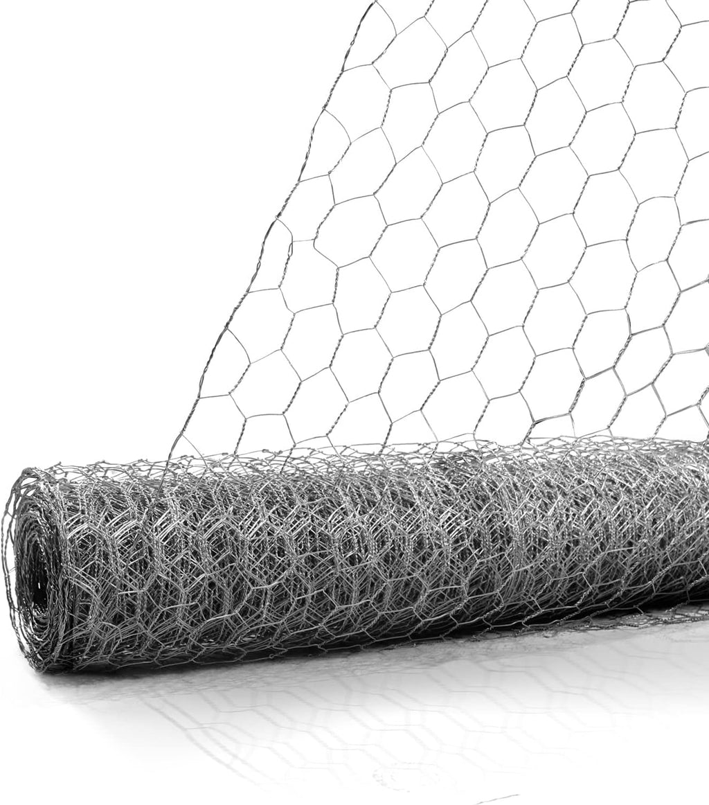 Fencer Wire 20 Gauge Chicken Wire Fence, Galvanized Poultry Hexagonal Netting Crafting, Chicken Coops & Rabbit Rodent Cage, 1-Inch Hex Grid (6 ft. x 150 ft.)