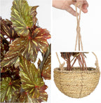 Large Fake Hanging Plants in Pot for Indoor & Outdoor, Long Artificial Hanging Pothos Plants Red, 27.6" Fake Potted Vines Ivy Greenery Plant for Room Wall Shelf Decor Living Room Patio Porch