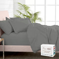 Pizuna 100% Cotton Queen 3 Pc Duvet Cover + 1 Pc Fitted Sheet Set 400 Thread Count Dark Grey Sateen Weave Luxurious Long Staple Cotton 4 Piece Bedding Set -1 Duvet Cover,2 Pillow Shams,1 Fitted Sheet