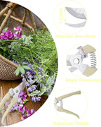 Pruning Shears for Gardening, 2 Pack Garden Scissors for Cutting Fresh Flowers, Floral Clippers for Plants, Fruits (Yellow)