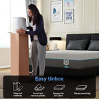 Vipbear 12 Inch Memory Foam Mattress Twin XL Hybrid Medium Firm Mattresses in a Box Cooling Gel Bed Therapeutic Firm Support Comfort for Back Pain, Pressure Relief, CertiPUR-US Certified, Made in USA