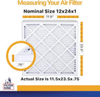Filter King 12x24x1 Air Filter | 6-PACK | MERV 13 HVAC Pleated A/C Furnace Filters | MADE IN USA | Actual Size: 11.5 x 23.5 x .75"