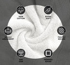 Avalon Towels Luxury 8 Piece Towels Set, 2 Bath Towels, 2 Hand Towels and 4 Washcloths, 600 GSM 100% Ring Spun Cotton Highly Absorbent Bathroom Towel Set, Ideal for Hotel, Spa and Gym (White)
