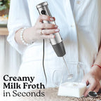 Zulay 4-in-1 Immersion Stick Mixer Hand Blender - 800 Watts, 12 Speeds, 5-ft Power Electric Cord, Handheld Portable, Stainless Steel Blades - With Whisk, Frother & Stick Blender Attachments - Gray