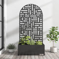 Casaphoria Metal Raised Garden Bed with Trellis and Wheels, 72"x35"x16" Arched Planter Box for Climbing Plants, Vegetables & Vines, Features Drainage Holes and Privacy Screen (Black-Helen)