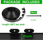 JERIA 2 Inch Tall 66 FT Garden Edging Kit with 90pcs Spikes, Plastic Edging for Landscaping