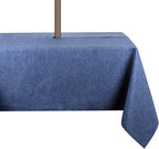 Outdoor Tablecloth Wrinkle-Free Stain Resistant Waterproof Polyester Fabric Table Cover with Umbrella Hole for Picnic/Party/Dinner/Patio Garden(60×60inch Square,Zippered,Denim Blue)
