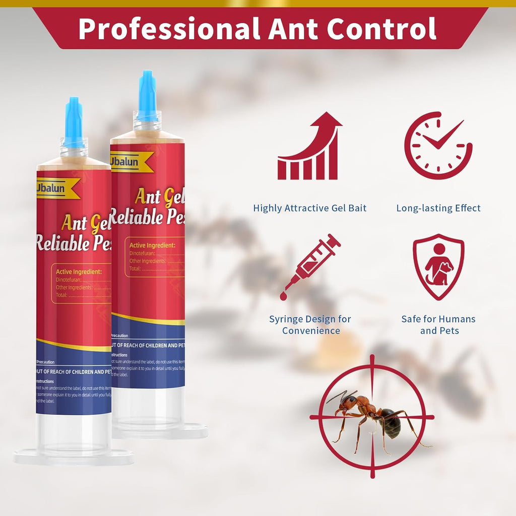 Ready-to-Use Ant Gel Bait, Ant Control for Indoors and Outdoors Use - 1 x 30-Gram Tube