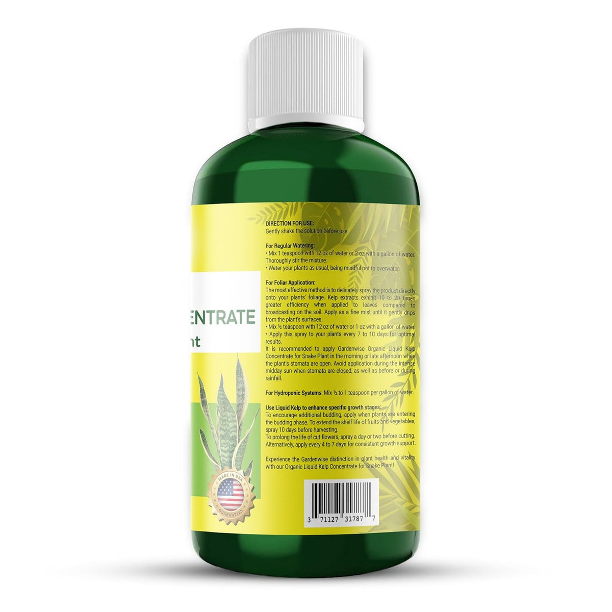 Organic Seaweed Kelp Liquid Fertilizer for Snake Plant (Sansevieria, Dracaena trifasciata) - Snake Plant Fertilizer - Snake Plant Food - Live Plant Care (8 OZ)
