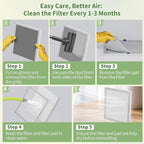 16x20x1 Reusable Air Filter MERV 8 Washable Furnace & AC Filter with 2 Extra Media Pads, Aluminum Electrostatic Air Filters for Home, Fits HVAC System, Air Conditioner, Air Handler