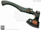 SHINY CRAFTS-Camping Axe Tomahawk Viking Bearded Axe Handmade Viking Axe with Ashwood Handle Viking Gifts for Men with Premium Quality Leather Sheath (SCA 24)