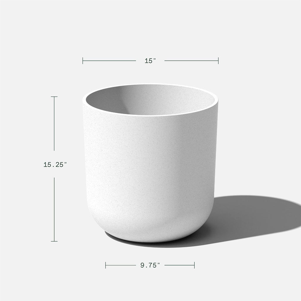 Veradek Mason Series Lima Planter - Round Planter for Indoor or Outdoor Porch/Garden | Made from Plastic-Stone Composite with Drainage Holes | Modern Décor for Succulents, Flowers, Small Plants
