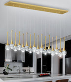 16 Lights Modern Glam Crystal Chandelier for High Ceiling LED Dimmable Pendant Light for Staircase Foyer Enterway Living Room Chandelier Lighting Gold