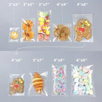 PigPotParty 6''x 9" Clear Plastic Cellophane Gift Wrap Bags, 100 Pcs Small Self Sealing Cookie Bags for Gift, Party favor, Candy, Treat, Goodies, Snack, Self Adhesive Resealable