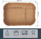 Ninja Foodi Dual Air Fryer Toaster Oven Compatible Paper Liner - Non-stick Parchment Baking Accessories (50Pcs - 8.7 Inch Rectangle)