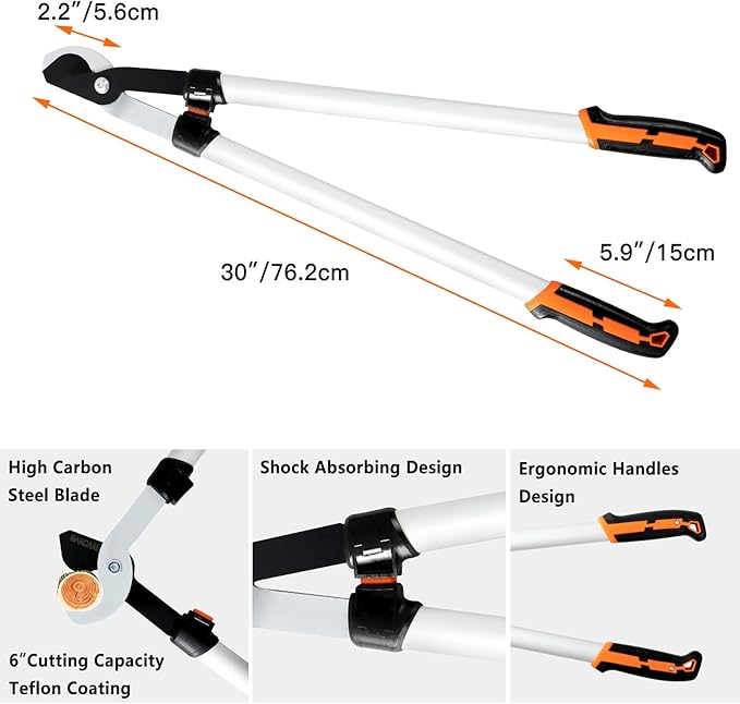 GARCARE Hedge Clippers Pruning Shears 4 in 1 Set High Carbon Steel Folding Saw, Branch Cutter, Tree Pruner, Garden Scissors, Tree & Shrub Care Kit