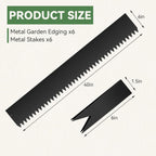 Landscape Edging Kit - 40" L x 6" H Each (20ft Total) Galvanized Bendable Metal Garden Edging for Lawn Yard- No-Dig Hammer-in Heavy Duty Metal Edging Border with 6 Clips