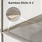 4-Shelf Hanging Closet Organizer and Storage, Collapsible Hanging Shelves for Closet with 2 Side Pockets, Hanging Shoe Organizer to Saving Space,Beige