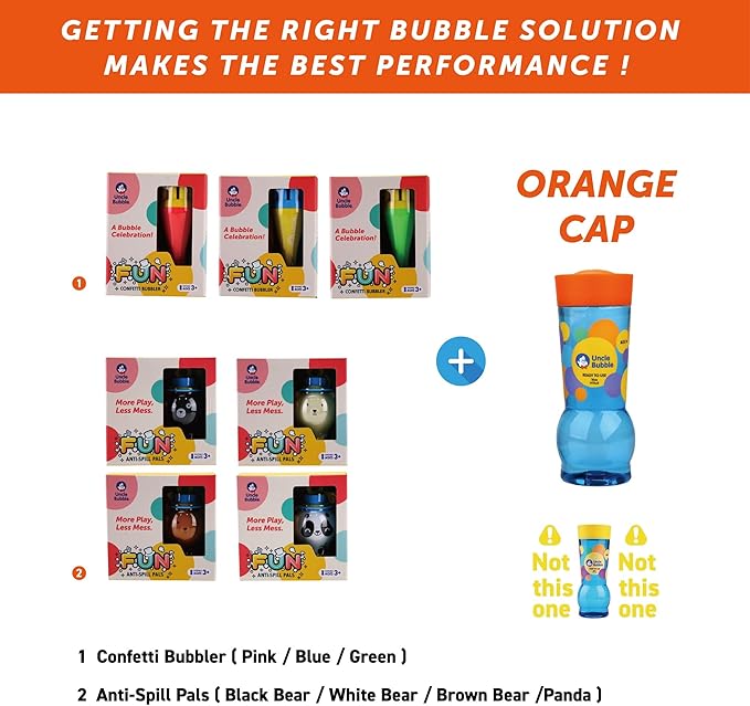 Uncle Bubble Eco Mini Bubble Blower - Plastic Reduction Version! Create Thousands of Mini Bubbles with Just One Breath! Perfect for Toddlers!