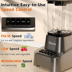Blender for Shakes and Smoothies With 54oz Glass Jar, 4 Speed Settings, Countertop Blender for Frozen Fruit Drinks, Smoothies, Sauces, 750 Watts, Gray