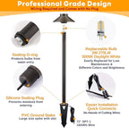 Solid Cast Brass Pathway Light - 12v Landscape Path Lights Outdoor Waterproof, Electric Walkway Fixture Wired, Antique Bronze Garden Decor with 3W 270LM 5000K Daylight G4 Bulb (12 Pack)
