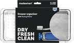 madesmart Dental Tray Drawer Organizer with Drying Stone, Clear Plastic Drawer Organizer for Toothbrush, Dental Floss, Water Flossers, Toothpaste