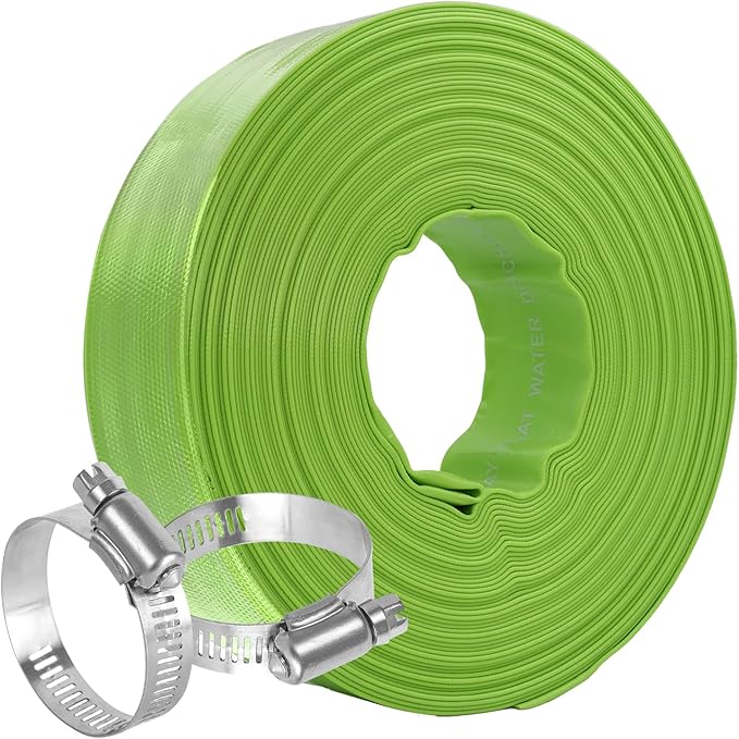 Eastrans 1-1/2'' x 25 FT Pool Backwash Hose with 2 Hose Clamps,Extra Heavy Duty Discharge Hose,Drain Hose for Swimming Pool,Super wear-resistant,weather blast,green