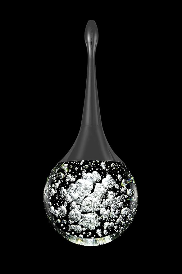 Flashing God Black 1 Light Crystal Pendant Lighting K9 Crystal Globe Pendant Chandeliers Crystal Bubble Chandeliers Kitchen Island Pendant Lighting Dimming LED 2700k 4500k 6000k