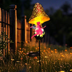 ZKLiLi Solar Lights Garden Decorations,Mushroom Fairy Light,Solar Warm LED Light for Pathway Lawn Patio Courtyard Gifts for Mom Grandma Women(Fairy Mushroom)
