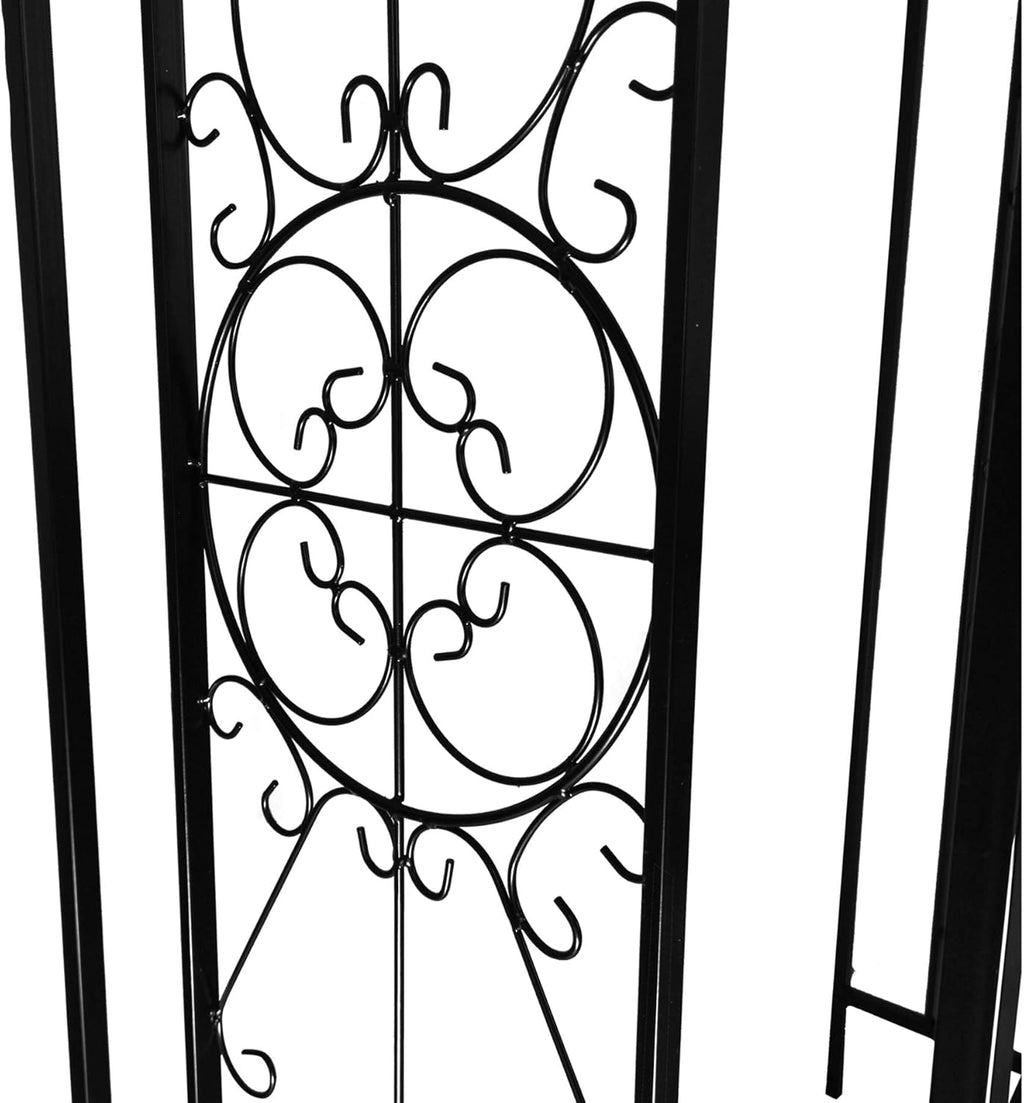 OUTOUR Garden Arch Arbor Arbour Trellis Archway for Climbing Plants Roses Vines Support Rack, Outdoor Garden Lawn Backyard Patio, Matte Black