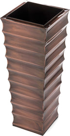 H Potter Copper Ribbed Planter Large for Outdoor Indoor Plants Small Spaces Entryway Patio Porch Tall Metal Planter Decor Vase