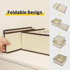 Cupic Cupid Drawer Organizer, Dresser Organizers, Foldabe Drawer Organizer Clothes, Closet Organization and Storage Dividers for Socks, Underwear and Diaper, Set of 6, Beige
