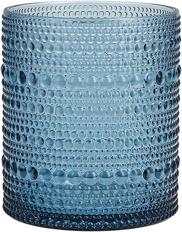 Fortessa Orbetto Outdoor Hobnail Plastic Drinkware Collection, DOF Beverage Cocktail Glass 4 Pack, 10.5 Ounce, Cornflower Blue