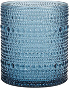 Fortessa Orbetto Outdoor Hobnail Plastic Drinkware Collection, DOF Beverage Cocktail Glass 4 Pack, 10.5 Ounce, Cornflower Blue