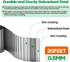 Corrugated Metal Garden Edging, Sturdy Tall Landscape Edging Borders, Perfect DIY for Flower Beds, Lawn and Pathway, Tree Surrounds, Paver Edges (Silver, 10"×20FT)