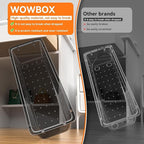 WOWBOX 40 PCS Clear Plastic Drawer Organizer Set, 4 Sizes Desk Drawer Organization and Storage Containers for Makeup, Cosmetics, Jewelry and Gadgets in Kitchen, Bathroom, Bedroom, Office, Clear Black