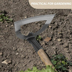 DOITOOL Heavy Duty Hollow Garden Hoe Tool 8.38In Handheld Weeding Rake for Backyard Farming Soil Loosening Tilling and Planting