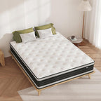 King Mattress, 14 Inch Hybrid Pillow Top King Size Mattresses in a Box with Gel Memory Foam & Individually Pocket Coils, Medium Firm Mattress for Back Pain
