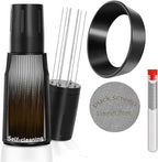 WDT Tool Espresso Distributor Accessory kit &1.7mm Thickness 150μm Mesh Puck Screen & 8 Magnets dosing ring Compatible with Portafilter (WDT +51MM Black dosing ring&puck screen)