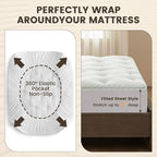 QUIETSEA Reversible RV King Mattress Topper Egg Crate Memory Foam Mattress Topper, Bamboo Viscose Mattress Pad RV King, Noiseless Waterproof Mattress Cover with Deep Pocket up to 21", 72" x 80"