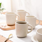 Bloomhouse Corsica Clay 4 Piece Mug Set - Sea Salt White