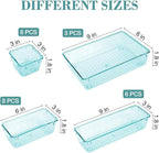 25 PCS Drawer Organizer Set, 4 Varied Size Bathroom and kitchen Drawer cabinet organizer Trays, Clear Storage Bins for Makeup, Jewelry, Utensils and Gadgets